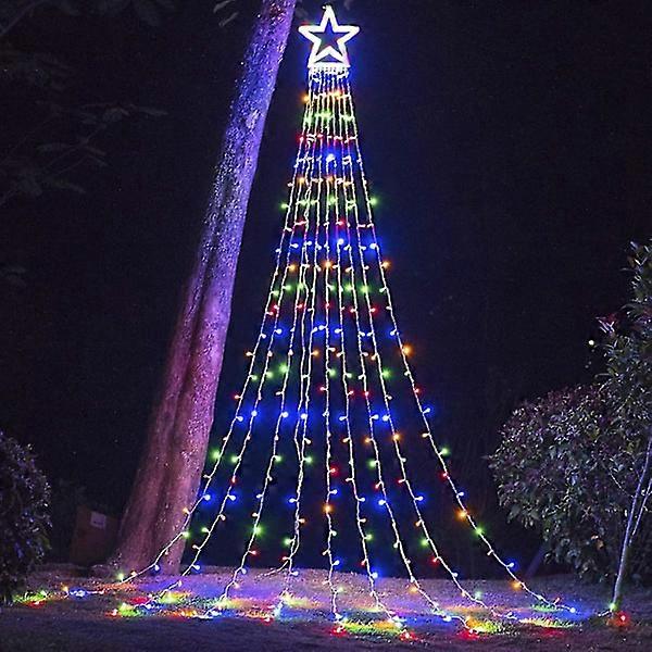 Christmas Decoration Outdoor Star String Lights, 3.5m Christmas Tree Top Lights 320 Led 8 Memory Function