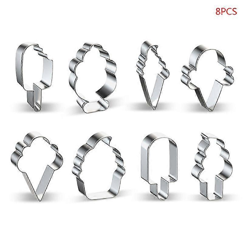 8 Stainless Steel Style Ice Cream Shaped Cookie Mold Biscuit Mold DIY Sugar Mass Cookie Cutters