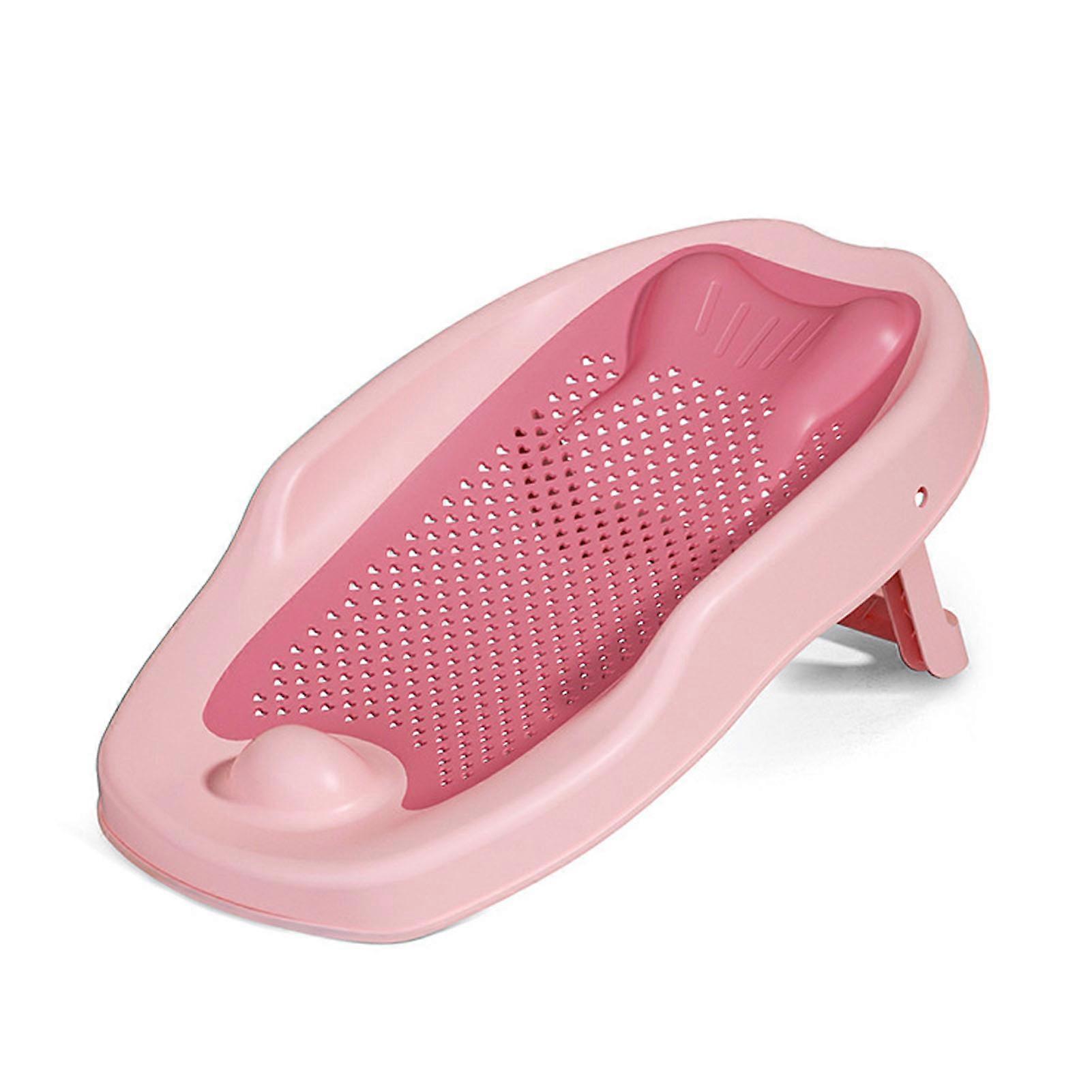 Baby Bath Support Sitting And Lying Infant Shower Bracket Non Slip Cushion Reticulation Bathtub Pink