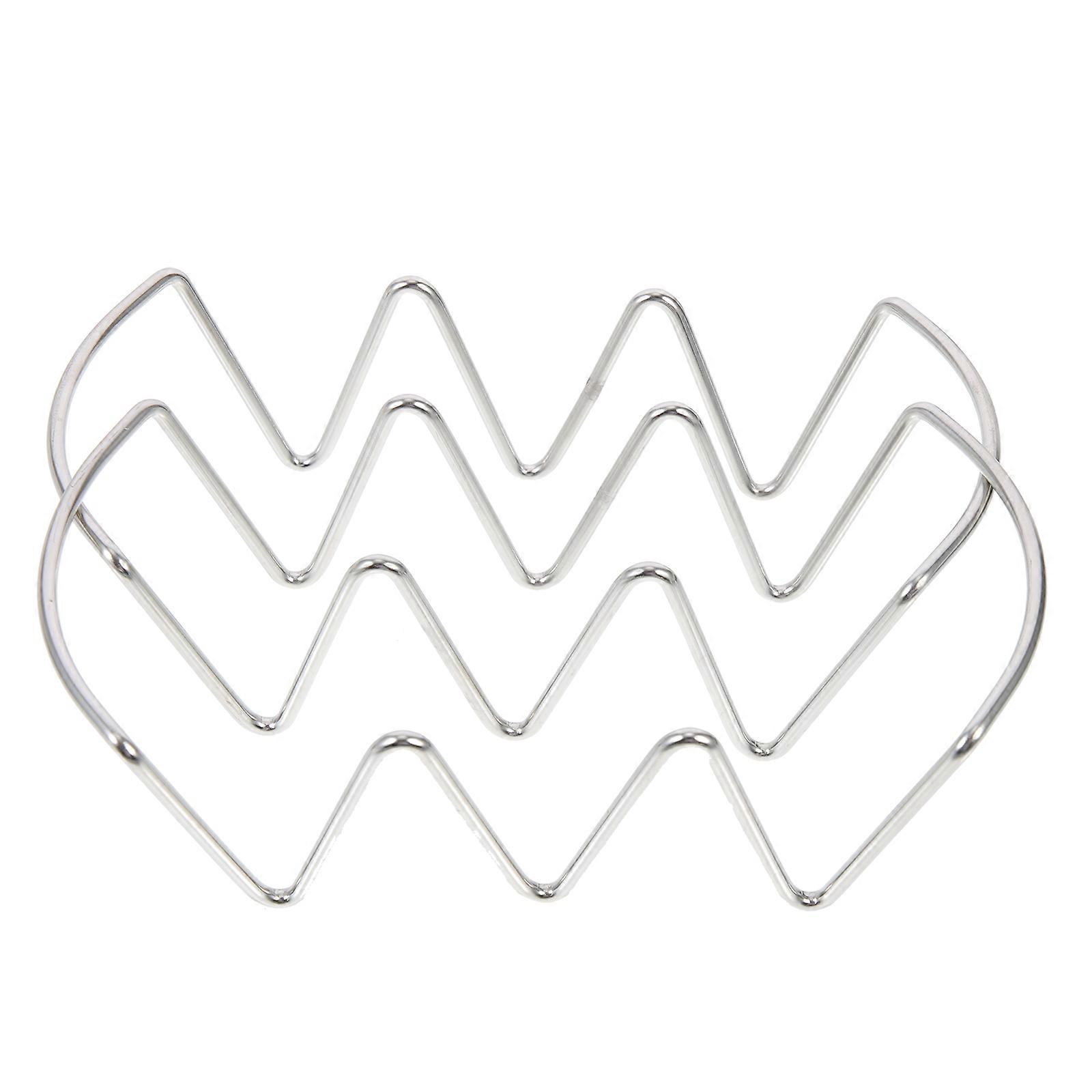 Stainless Steel Taco Rack for Storage Use Stays Upright Versatile Wave Shape Fits Standard Plates Silver