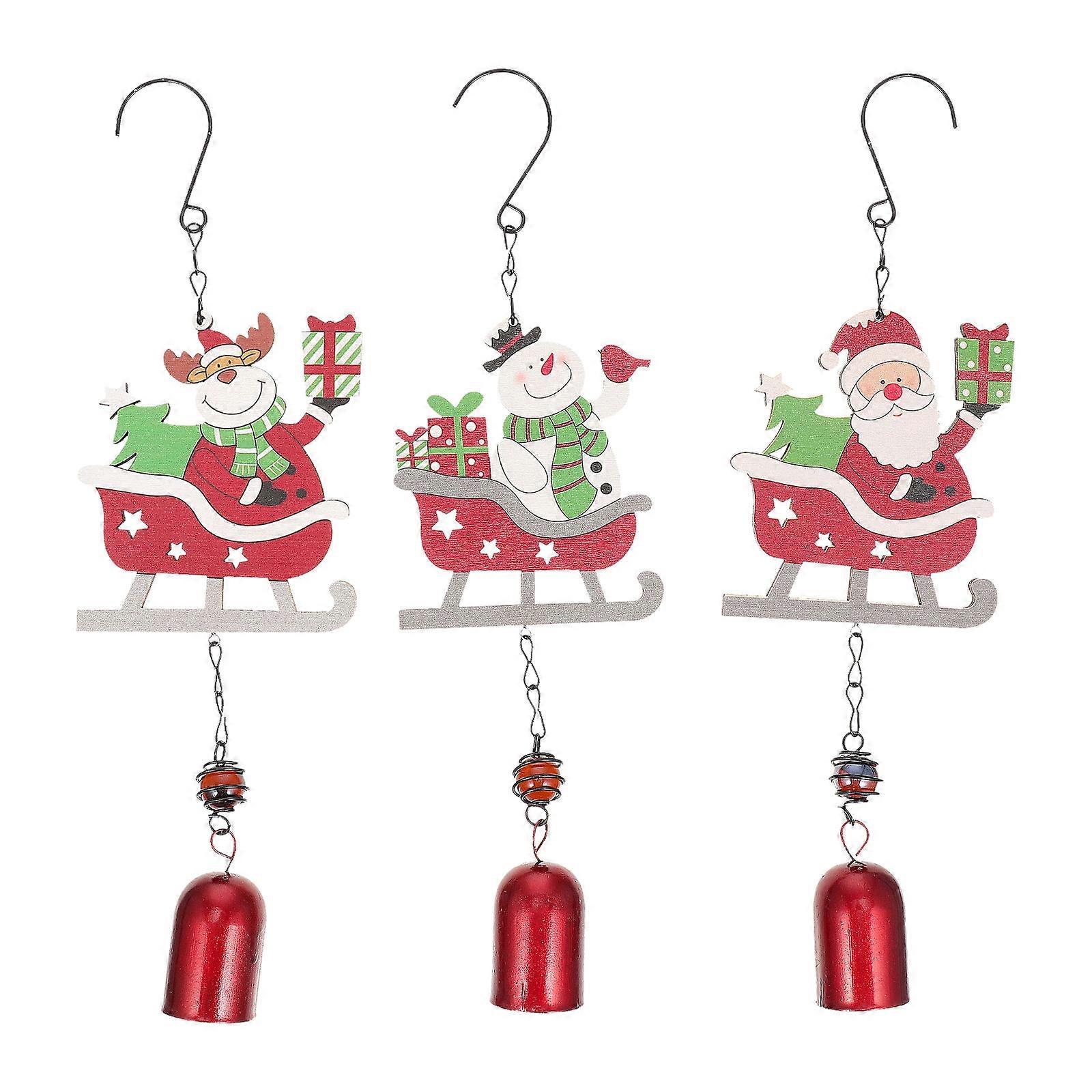 Christmas wind chime featuring wooden design, enhancing festive atmosphere