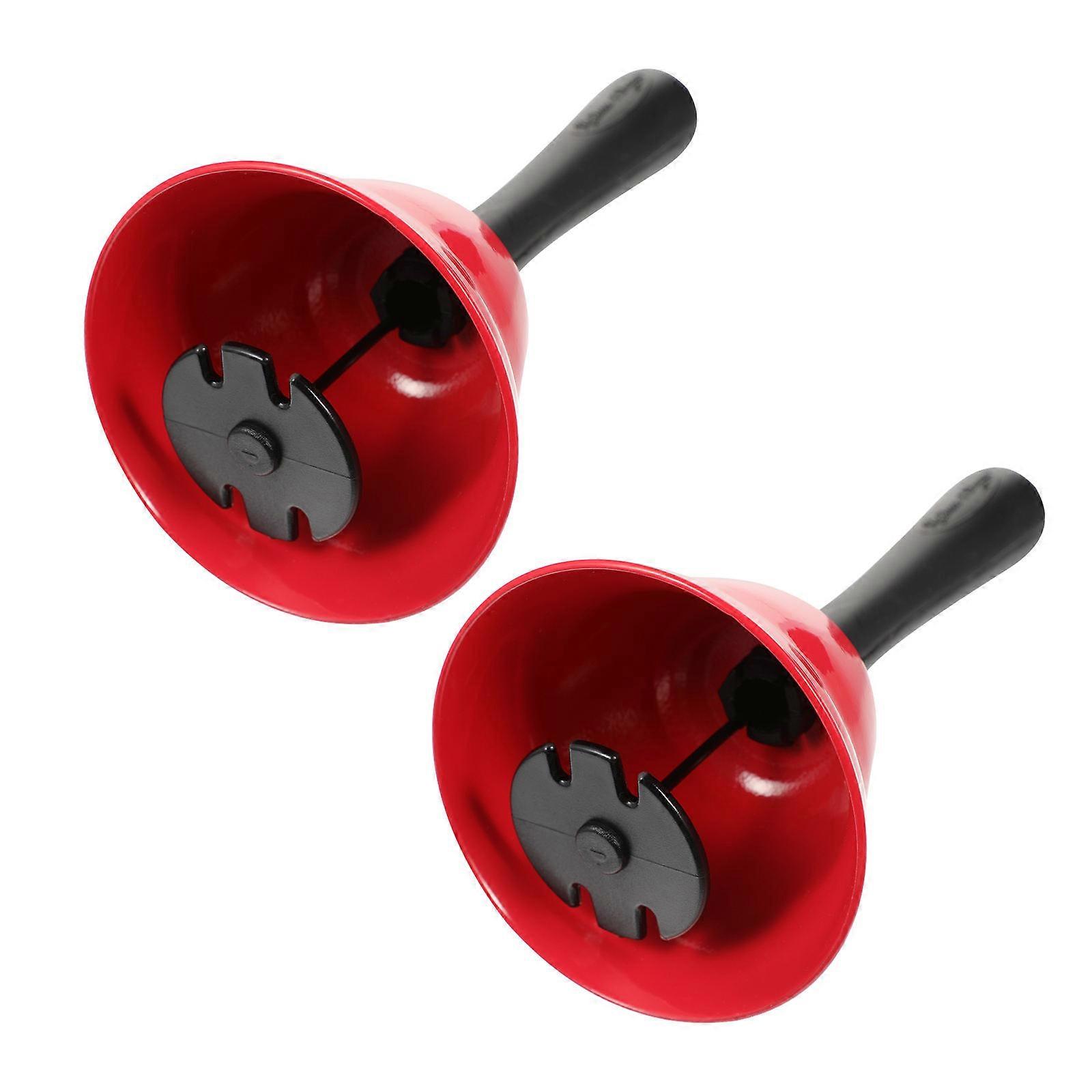 Red Xmas Handbell Decorations Made of Metal for Party Use and Stylish 2pcs