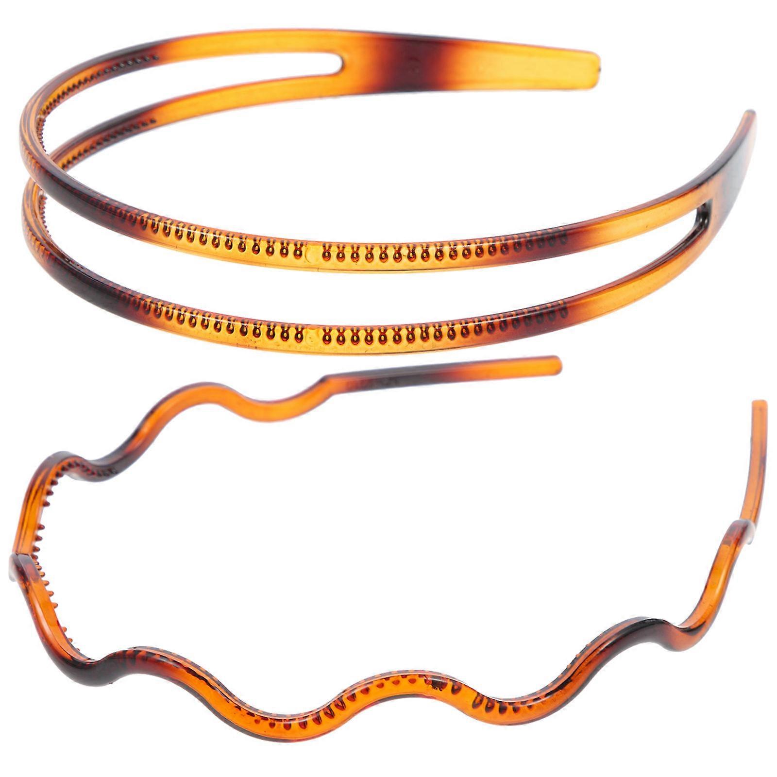 Coffee Headbands for Women with Teeth Comb PP Material for Decoration Lightweight Durable 2Pcs