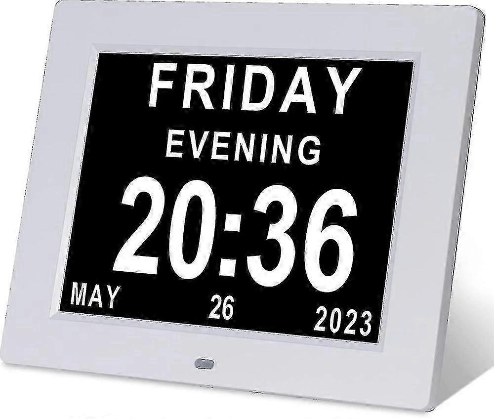 Senior care clock with clear day date display