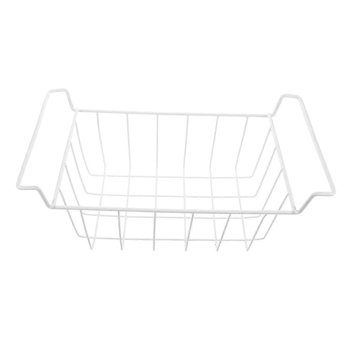 Stackable storage basket with handle, refrigerator hanging rack for fish, vegetables, and ice cream, practical solution for freezer.