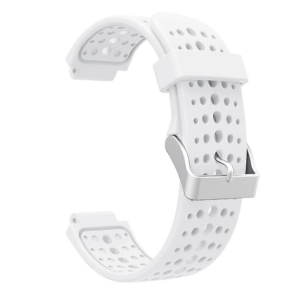 White, suitable for Garmin Forerunner 230 630 235 Approach S20 monochrome round hole silicone strap