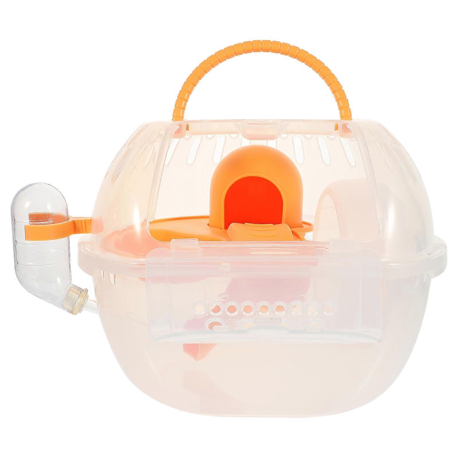 Here's a refined and professional product description based on your input:
**Portable Hamster Carrying Case – Sturdy Plastic Travel Cage with