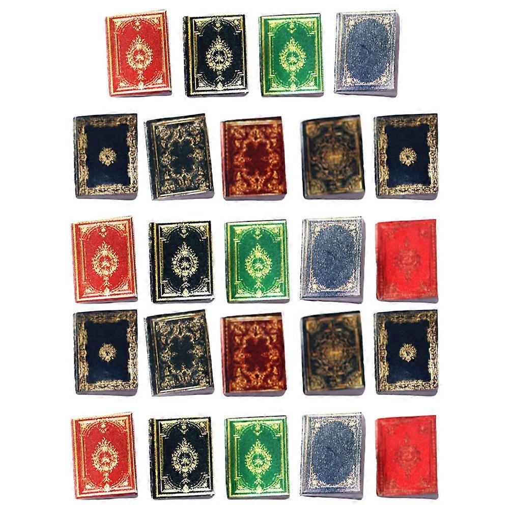 Fake Decorative Books Mini House Accessory 24Pcs Rectangular Great For Child Play