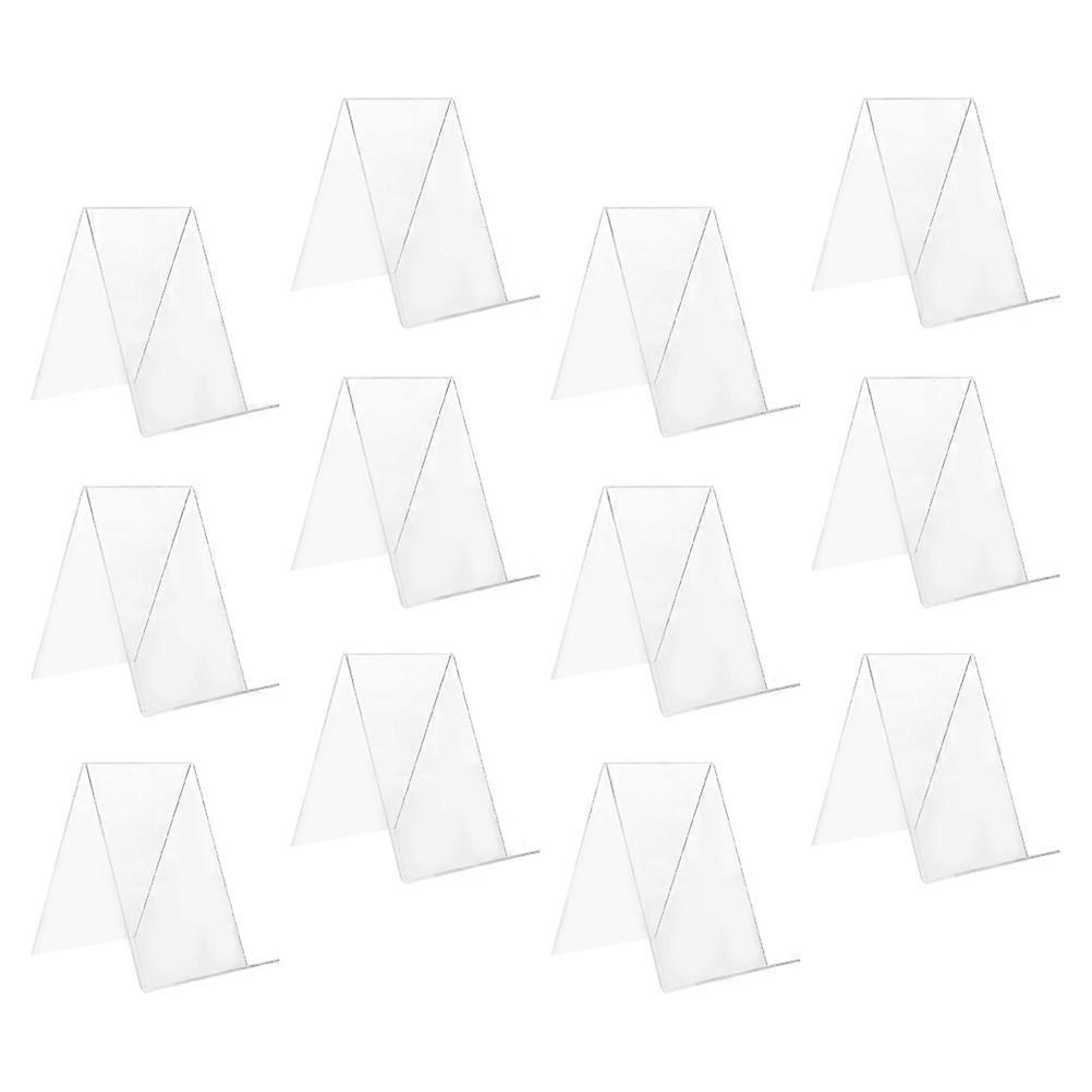 12pcs Transparent Acrylic Book Display Stands, Thickened Multi Functional Vertical Book Holders, Desktop Design, Easy Installation Without Tools for