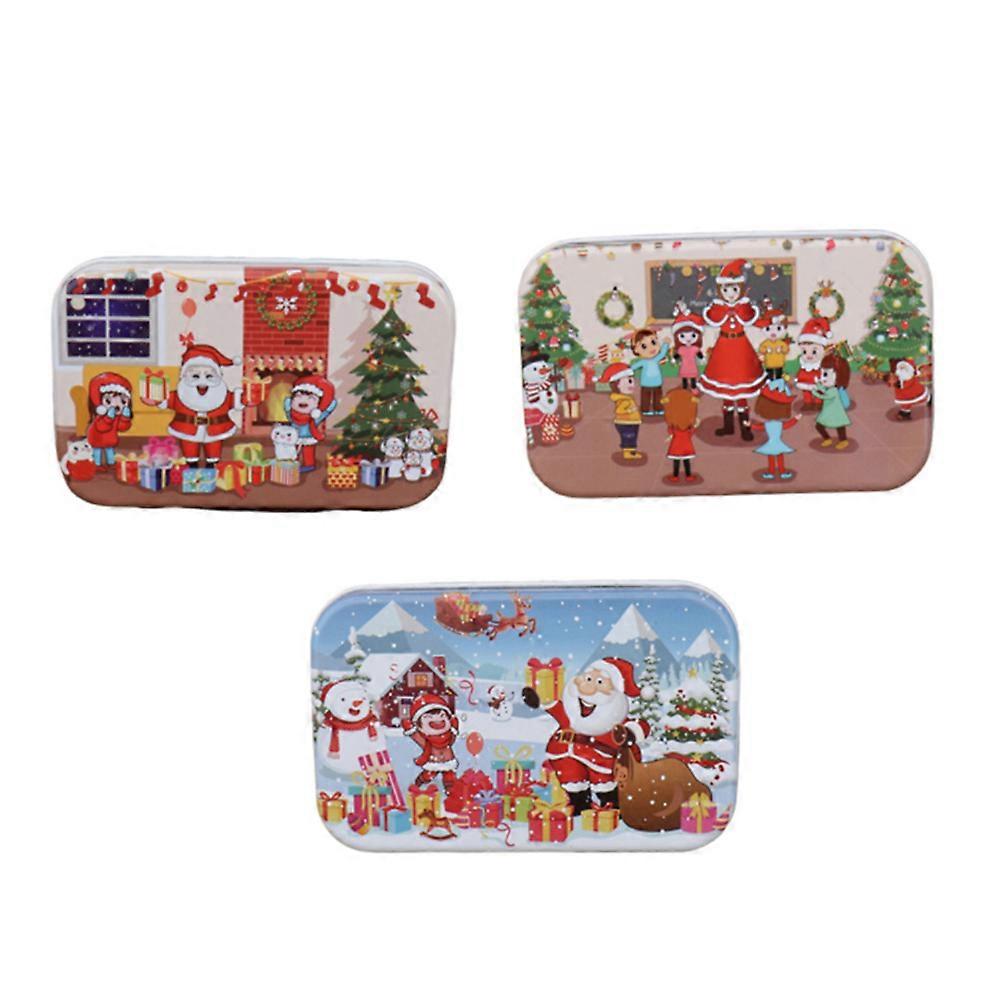 3 Sets Christmas Jigsaw Puzzles for Educational DIY, Hand Eye Coordination, Spatial Memory & Early Learning Gift
