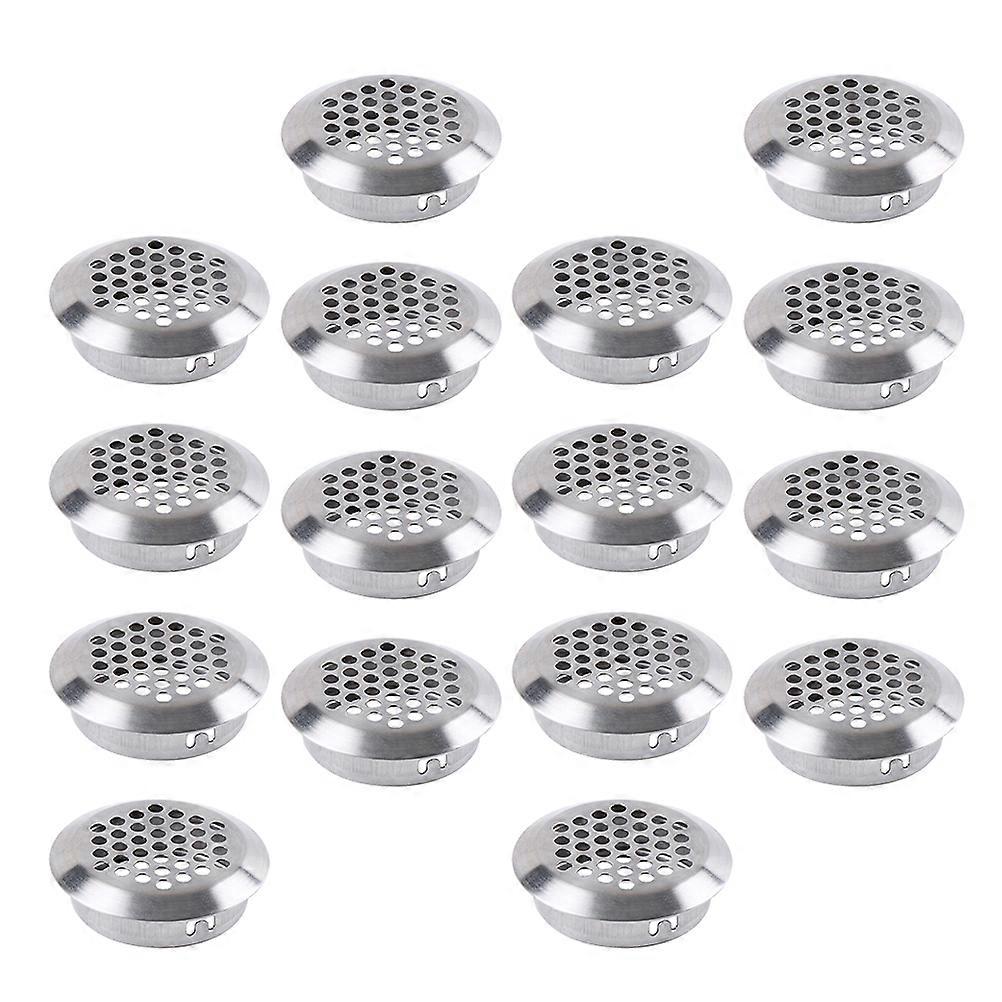Ventilation Plug Circle Cover For Wardrobe Home Decor Office Environment Silver 50Pcs