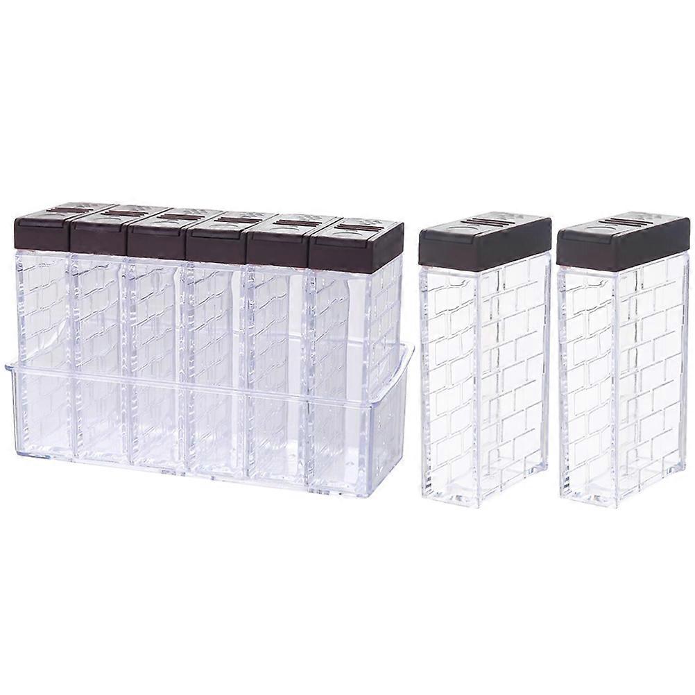 8pcs Coffee Seasoning Box Spice Storage Jar Condiment Container Made of Food Grade and PP