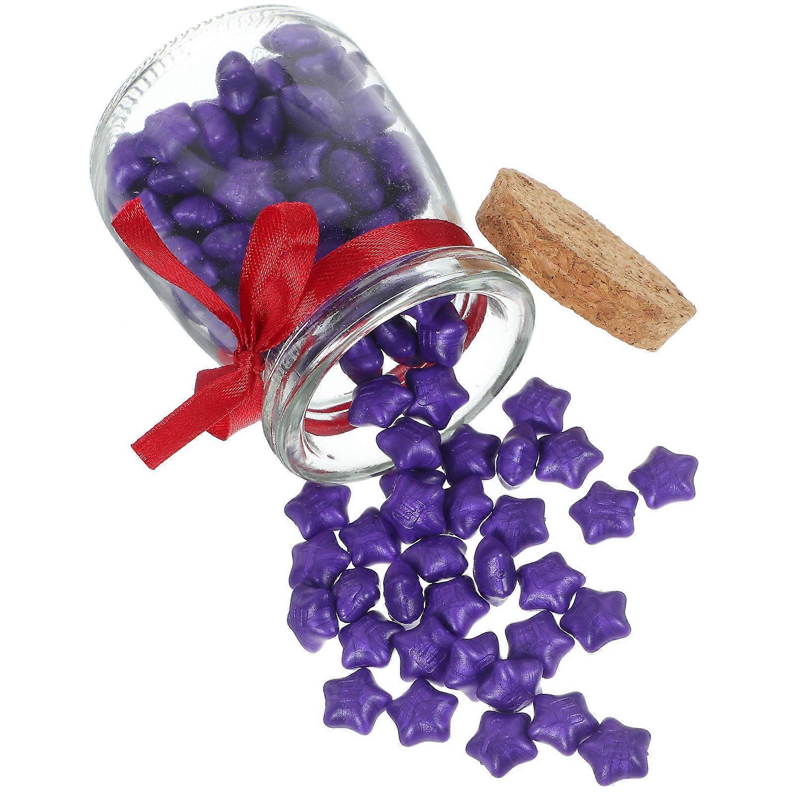 Star Shape Sealing Wax Beads Set For Handmade Craft Projects And Wedding Invitations 120Pcs Bottle Purple Vintage Style Sealing