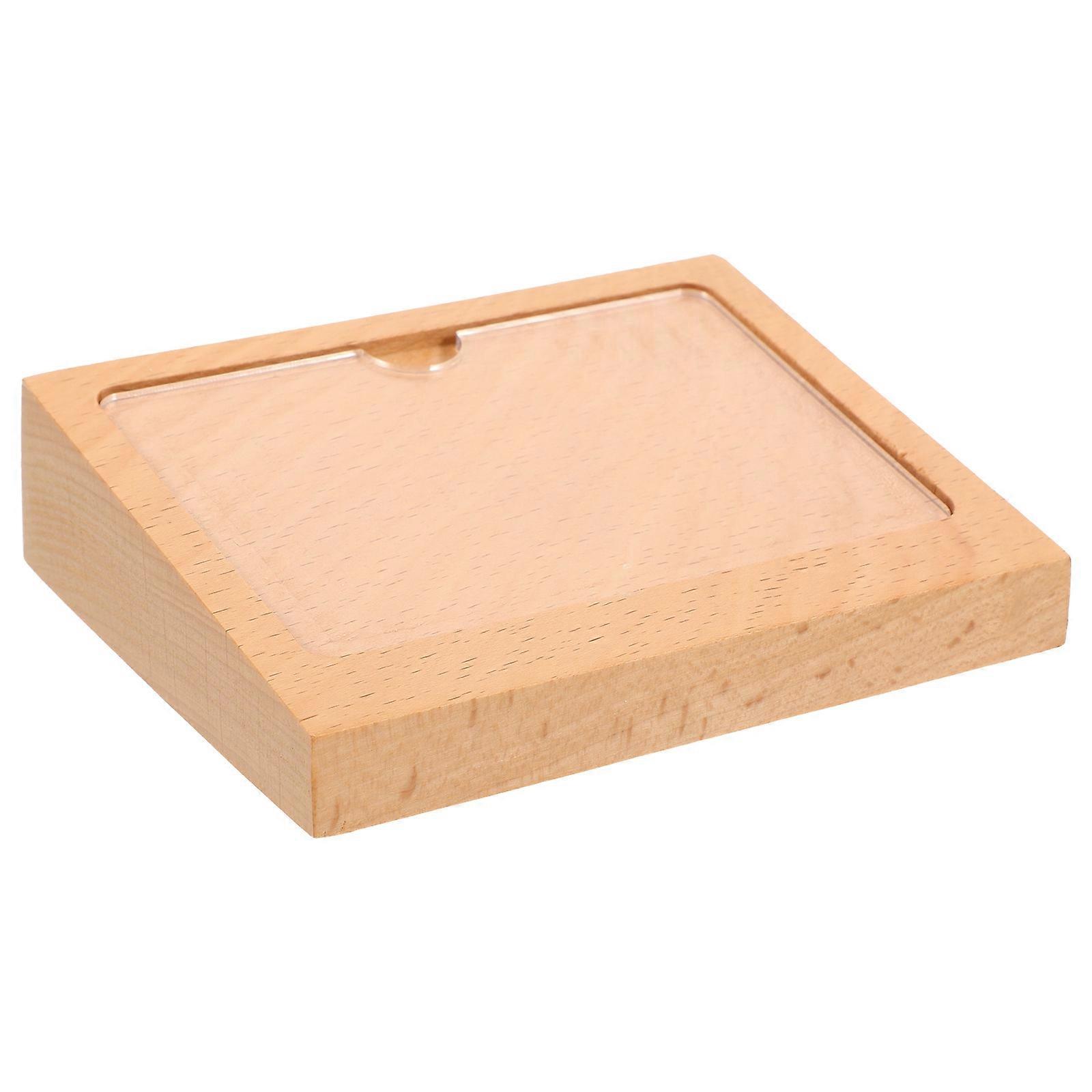 Wooden Slanted Sign Holder Display Stand for Brochures, Price Tags, and Table Numbers – Durable and Easy to Update – Ideal for Restaurants, Shops,