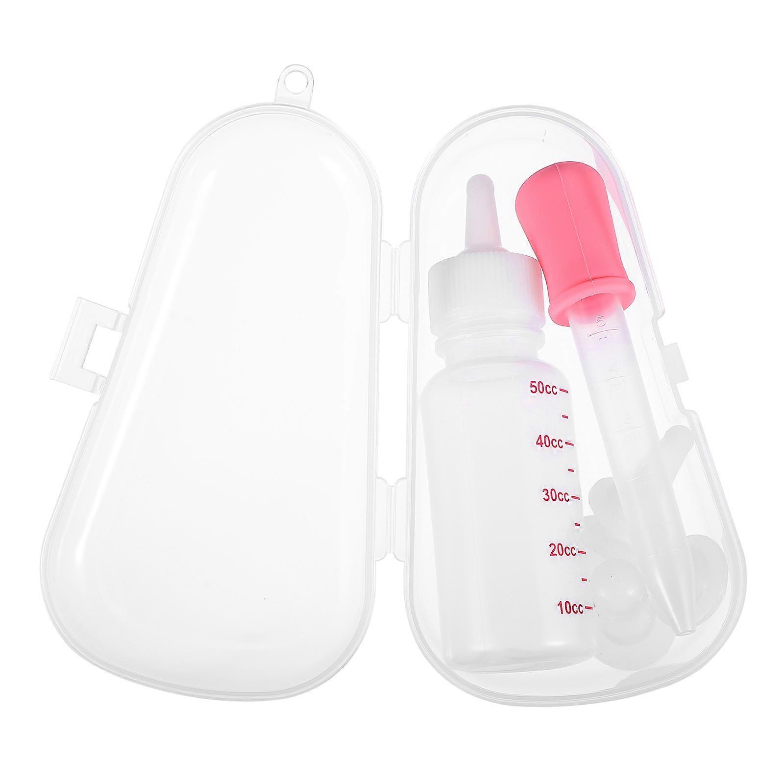 Flexible Flow Feeder Bottle with Scale & Storage Box for Puppies, Kittens and Small Animals – Leak Proof Medicine Dispenser & Pacifier for Newborns