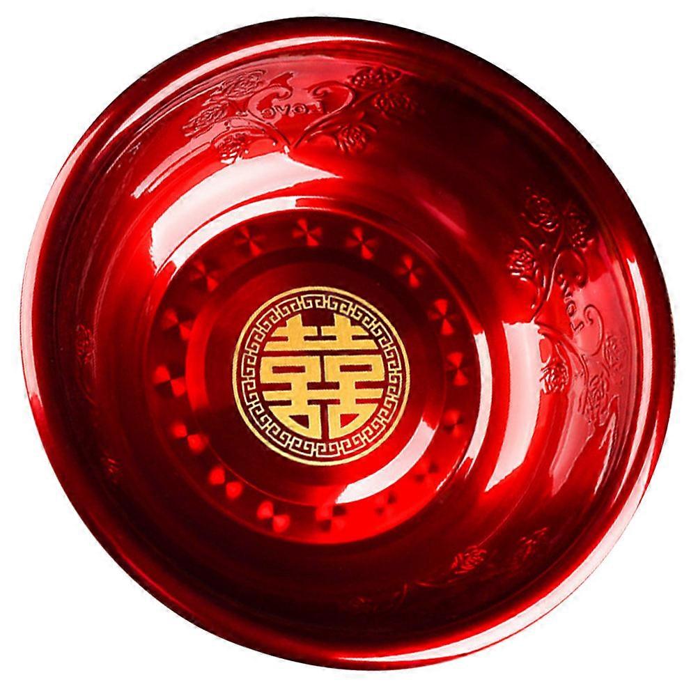 Chinese Style Red Round Washbasin with Thickened Metal Basin for Wedding Bride Multipurpose Vintage Basin for Banquets Newlyweds Smooth Edges Easy to