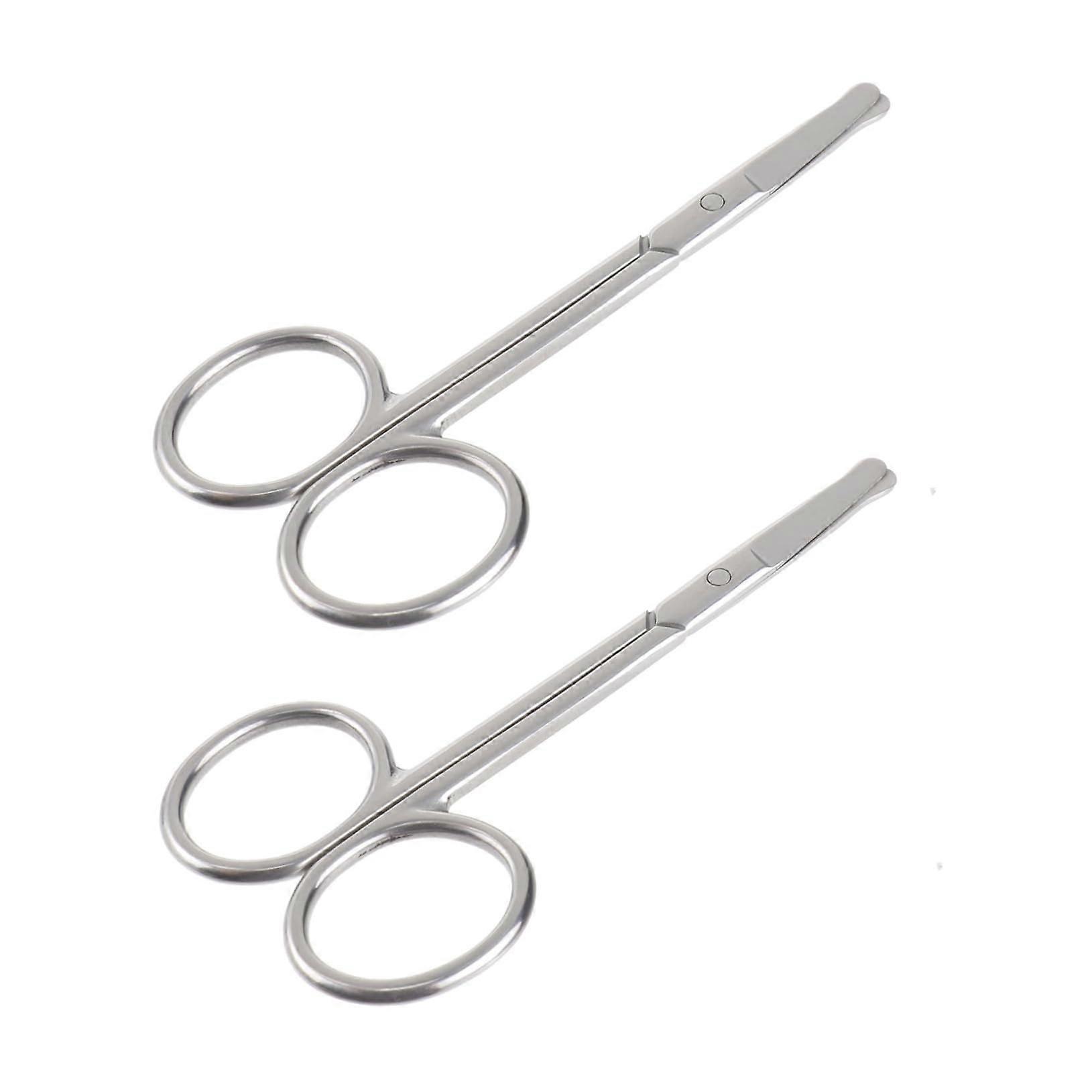 2 x Eyebrow Grooming Scissors, Moustache Trimmer, Beard Cutting Scissors, Cosmetics for Men