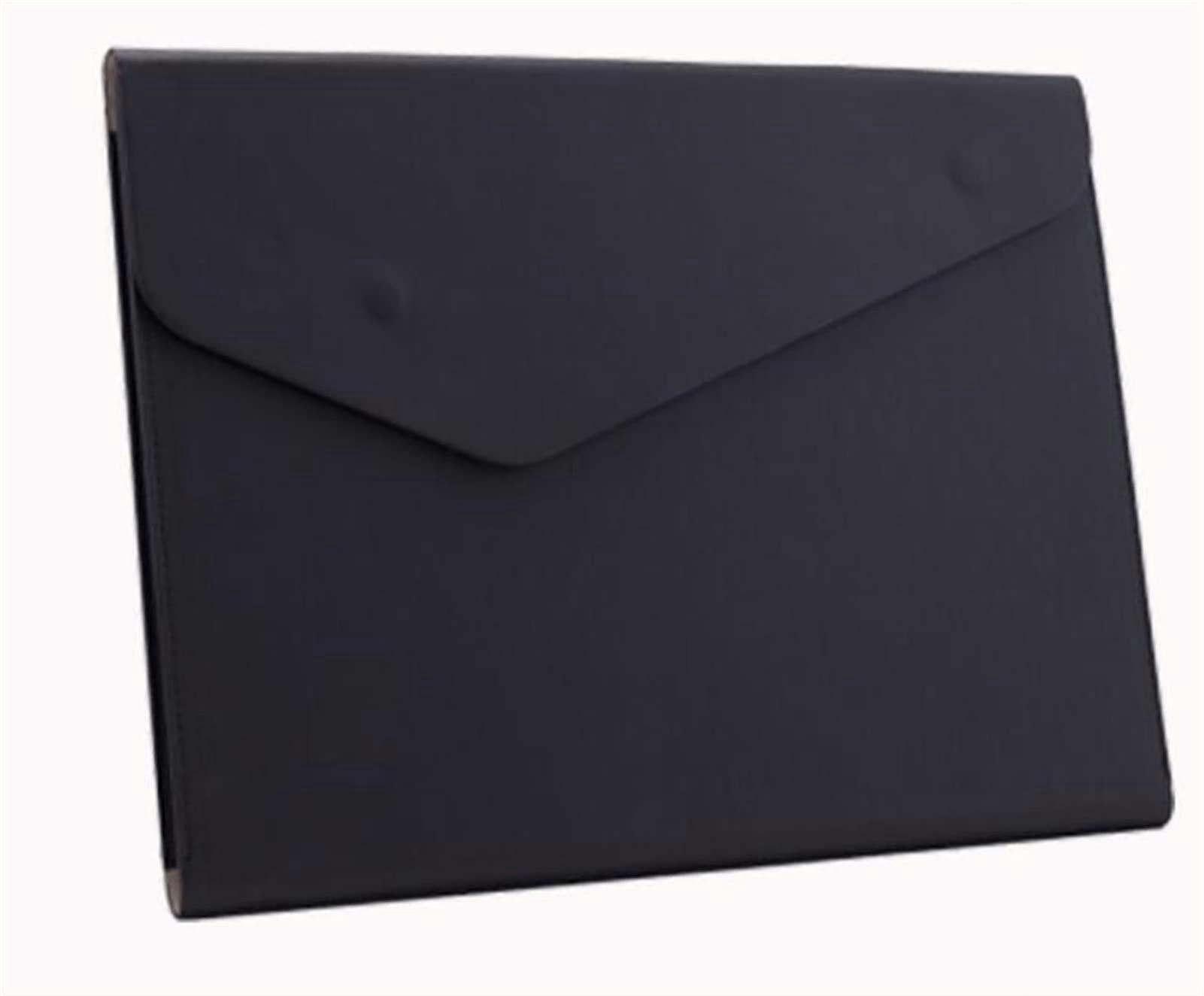 Document Folder Leather A4 File Folder Desk Organizer For Business Office Black
