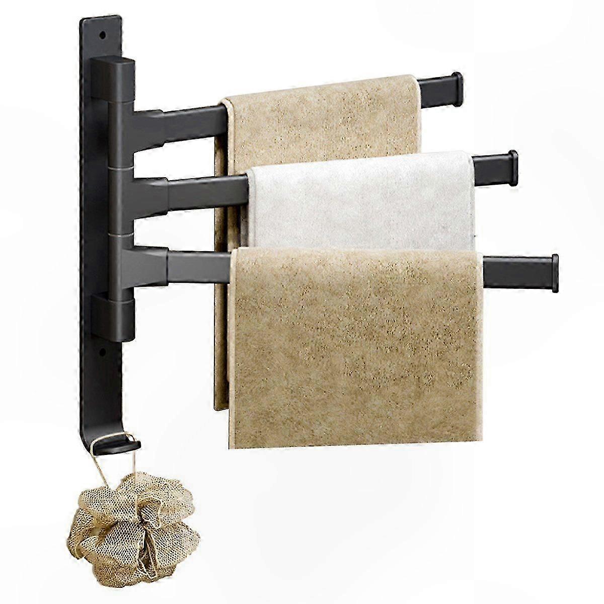 3-Bar Swivel Towel Rack, 180 Rotating Design, Durable and Space-Saving Bathroom Accessory