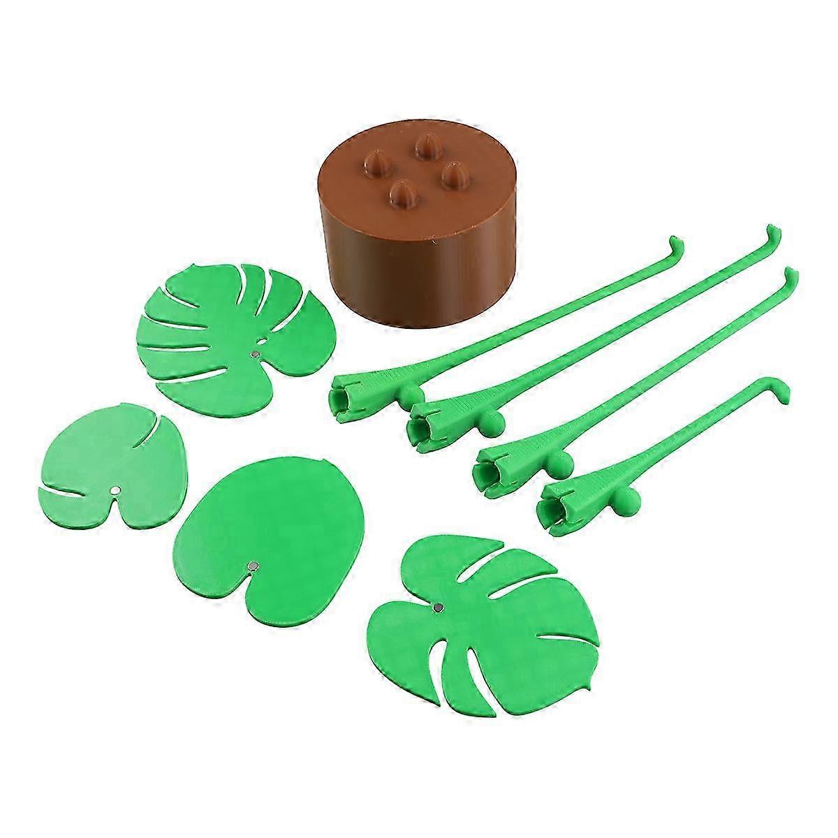 3D Printed Monstera Plant Coaster Set with Leaves Attached