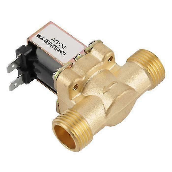 12V BSPP G1/2 Solenoid Valve, Brass Magnetic Valve, 2 Way Normally Closed, Anti-Corrosion, Moisture Resistant