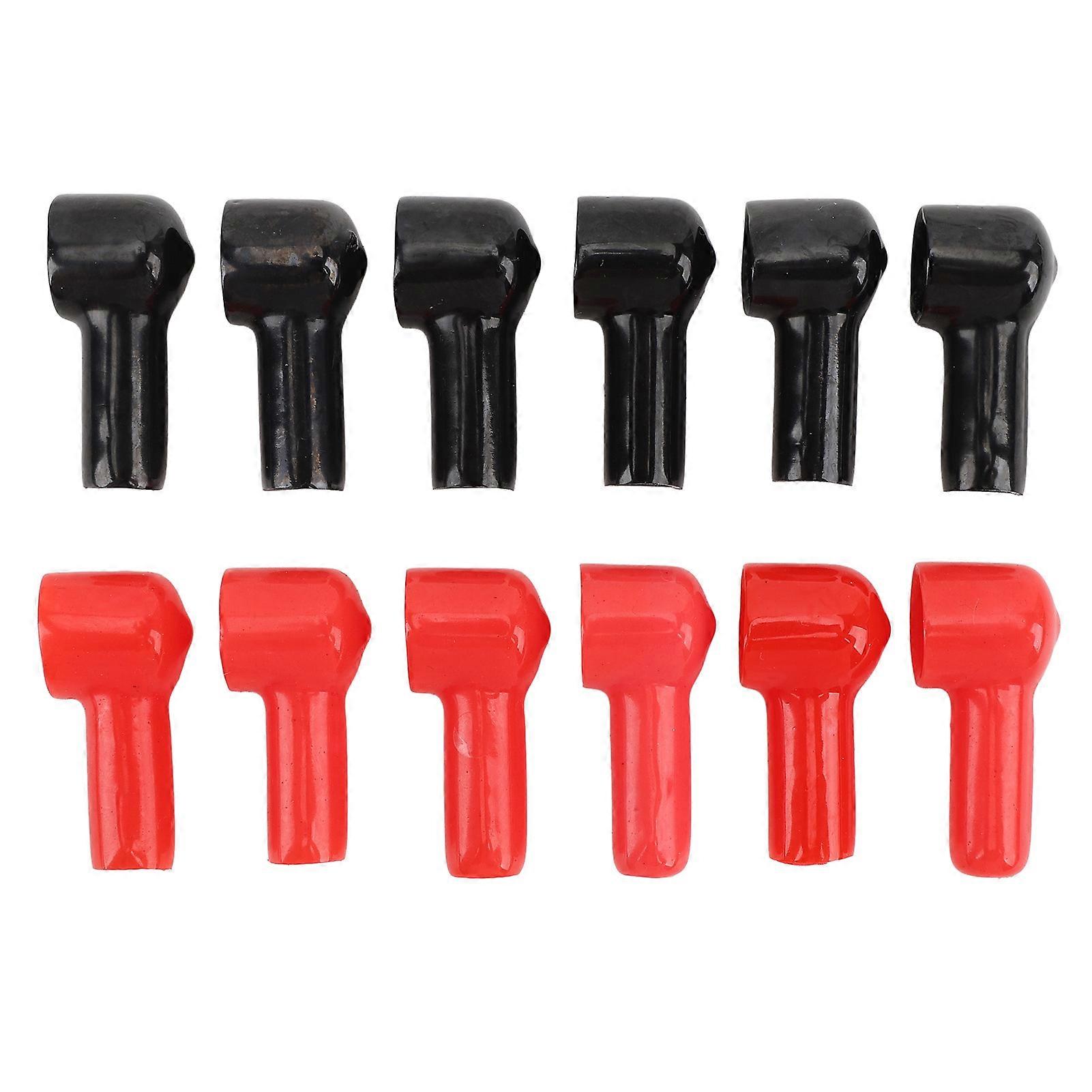 6 Red 6 Black Battery Terminal Boots Insulating Cover 12Pcs Set for Automotive Marine Use