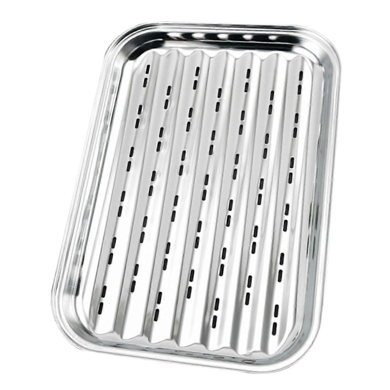 Frying Pan Serving Plates Made of Foil Baking Tray with Grate Vegetable Compartment Outdoor Grill Pan Roasting Dish with Lid
