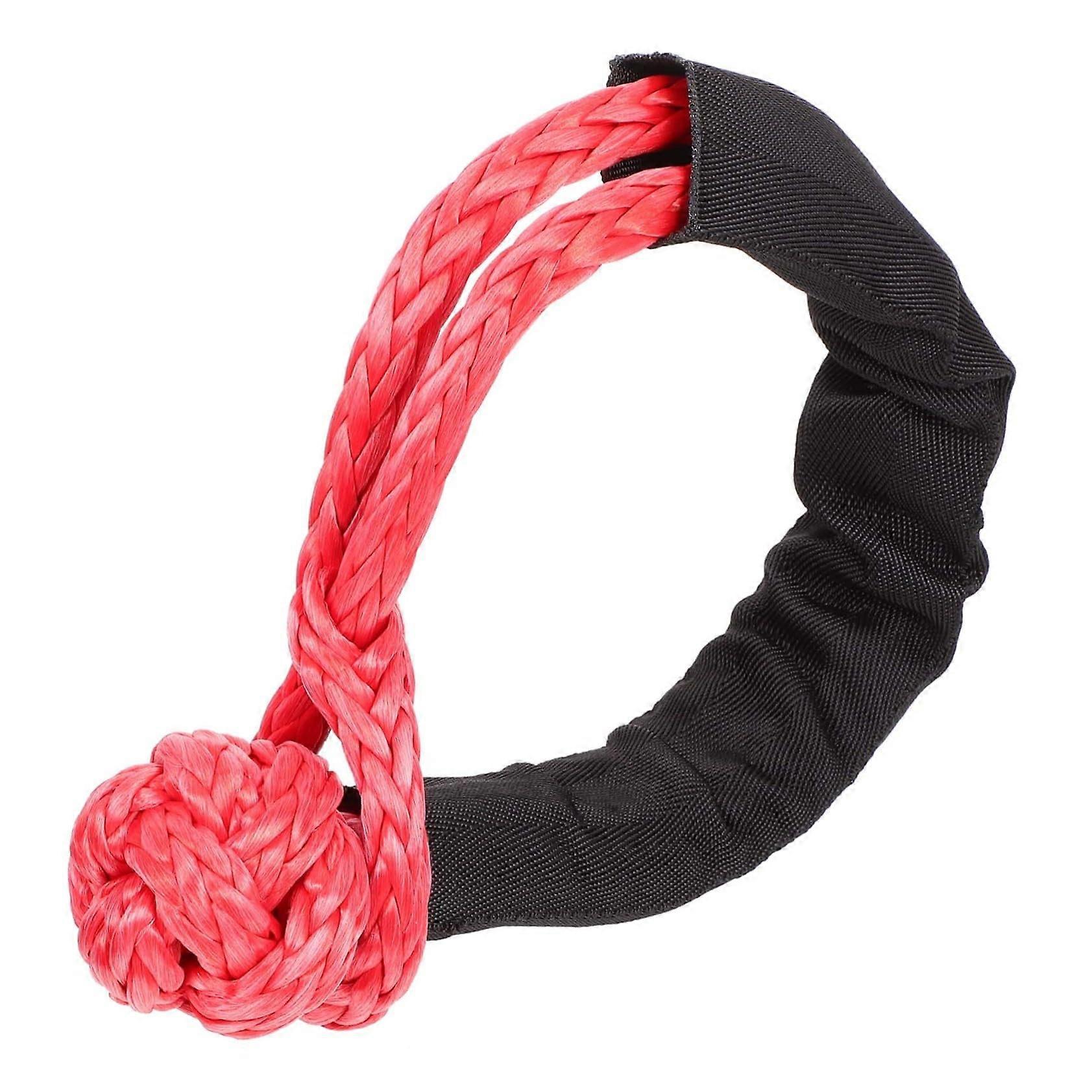 Pimple Rope Tow Rope Straps 1 Pack Soft Nylon Shackle for Vehicle Trolley Car Pulling Durable Red Tensioner