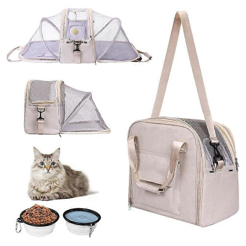 The carrying pet bag is breathable and expands in both directions to small cat and dog backpacks