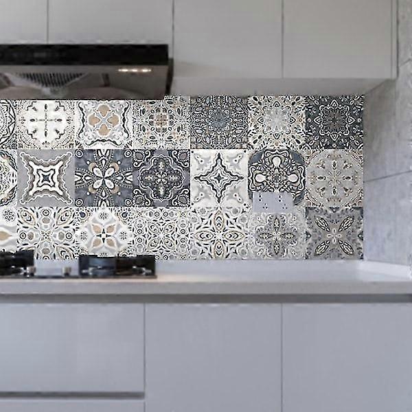 24pcs Tile Decor Wall Decor Bathroom Kitchen Wall Decals Waterproof PVC