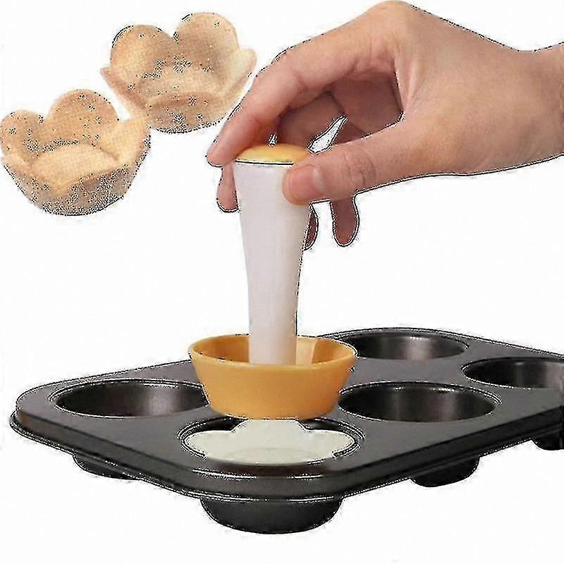 Pastry Tamper with Tart Shell Molds, Flower & Round Cookie Cutters for Dough, Cupcake Decorating Tools Set