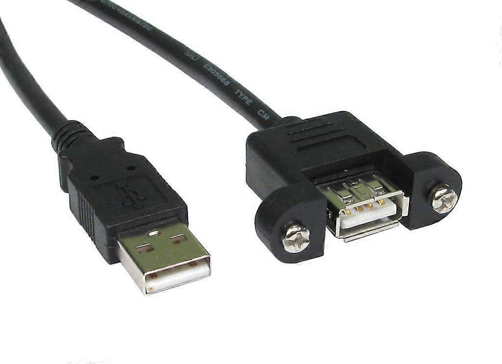 USB 2.0 Panel Mount Cable 2m Black | Durable Design for Efficient Data Transfer | Versatile Connectivity Solutions
