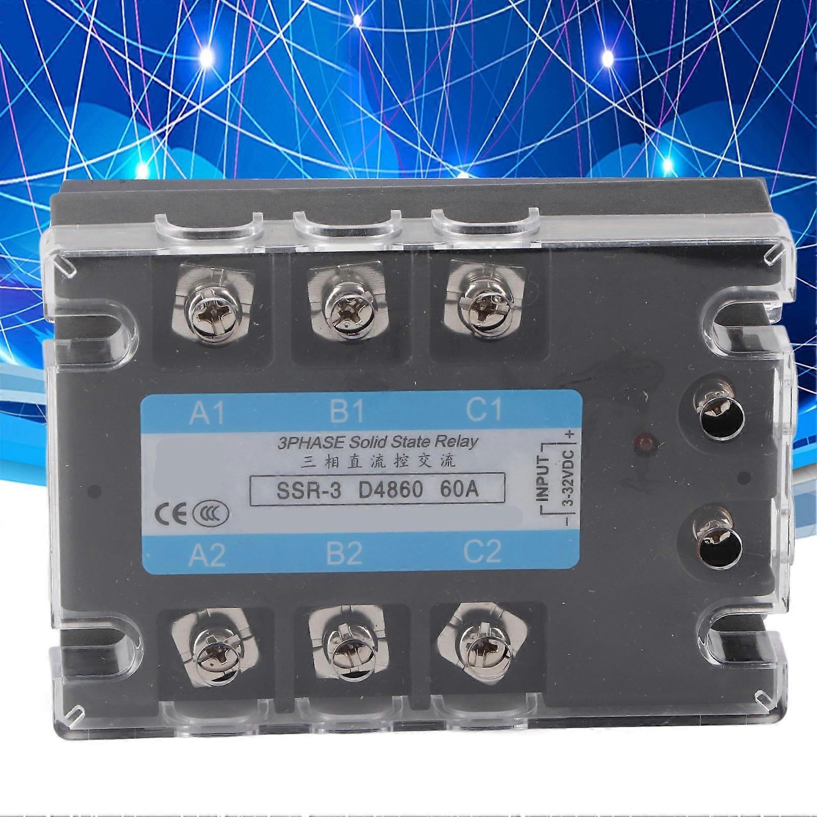 3 Phase Solid State Relay SSR-3 D4860 60A DC‑AC 480V Distribution Control Equipment