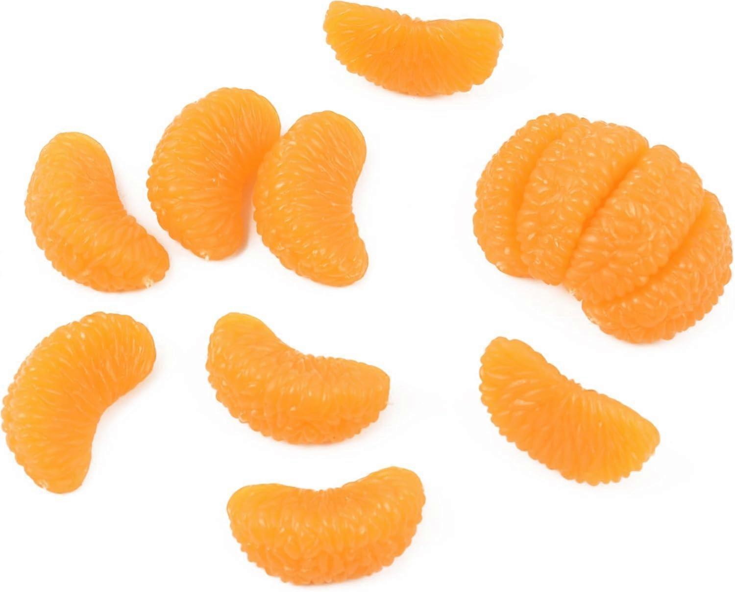 Artificial Slice 12Pcs Fake Mini Tangerine Orange Artificial Fruit Sim