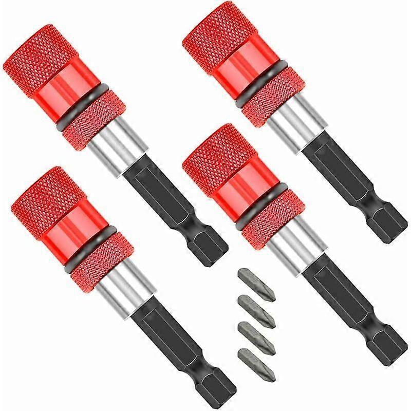 Magnetic Bit Holder - 4 Pieces with PH2 Bits, for Screwdriver and Drill