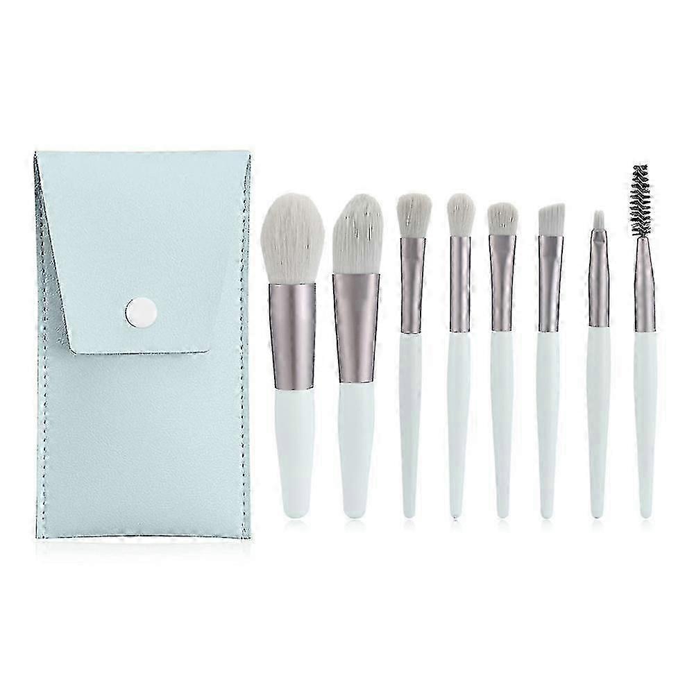 8-piece Makeup Brush Set, Foundation, Concealer, Eyeshadows, And Blush Brushes With Storage Bag,green