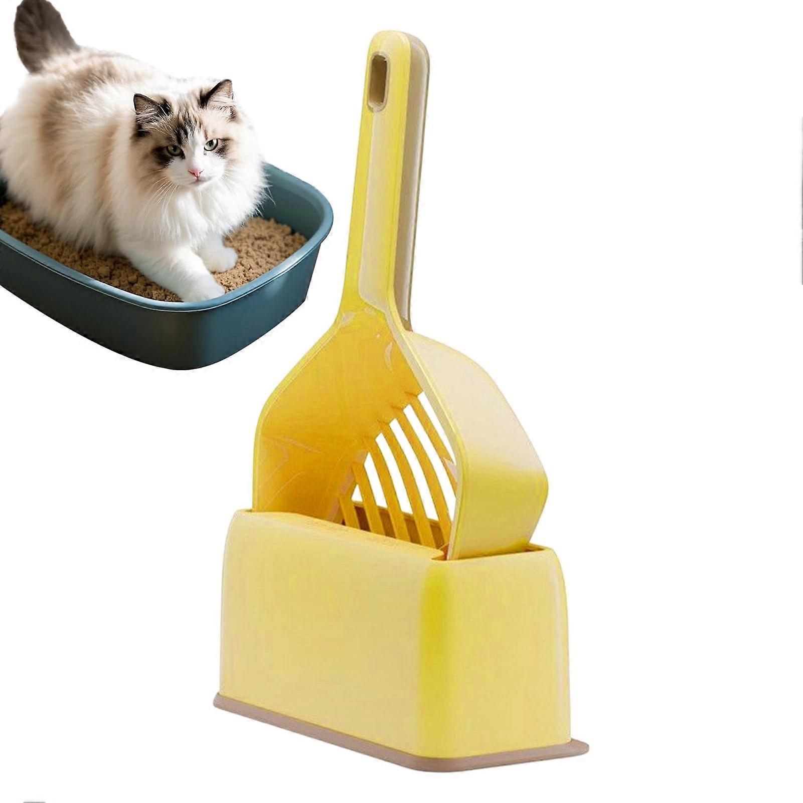 Cat Litter Scoop with Long Handle and Holder, Deep Shovel Design for Easy Cleanup, Lightweight Multi-Purpose Tool for Pet Care