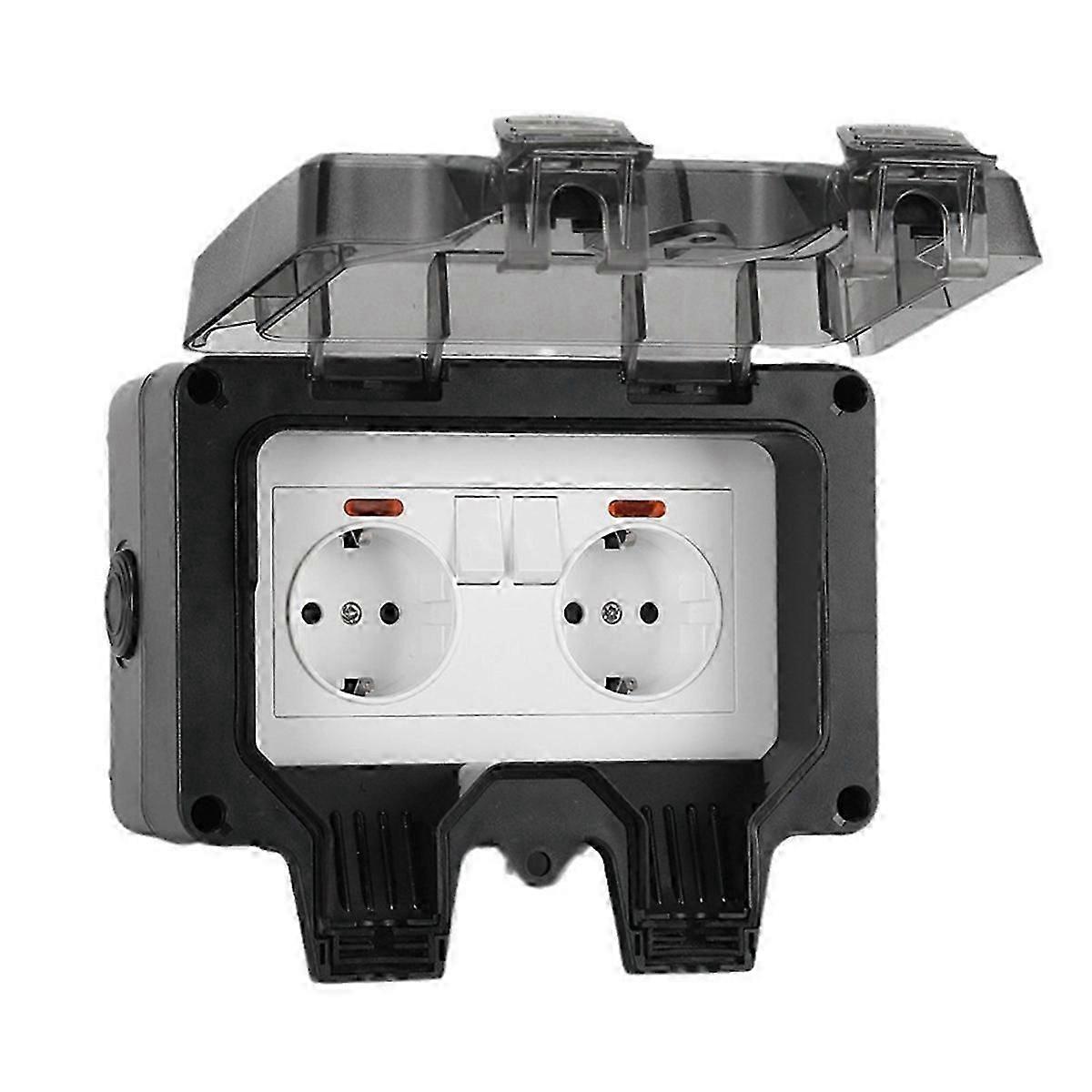 Waterproof Outdoor Socket IP66 EU Plug Wall Power Outlet