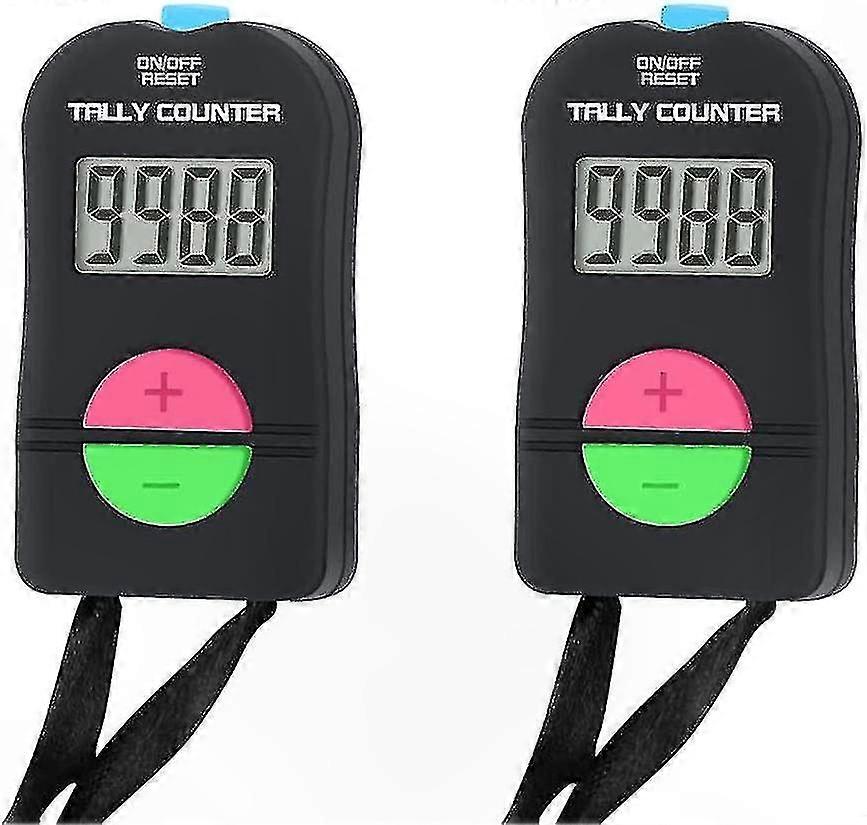 2 Pack Digital Tally Counter with Lanyard, Add/Subtract Function Manual Clicker for Events and Surveys