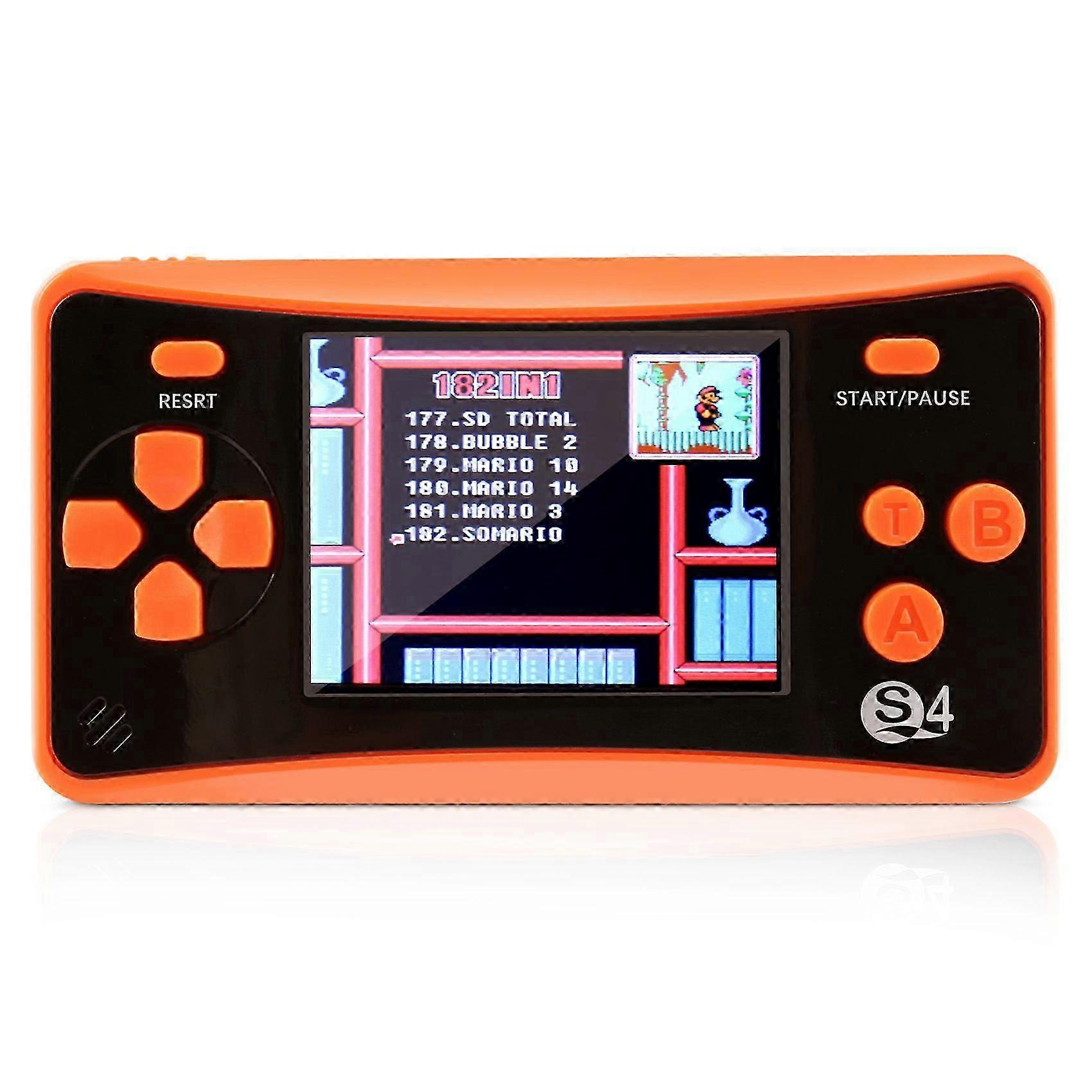 Portable Handheld Game Console for Children, Arcade System Game Consoles Video Game Player Great Birthday Gift Orange