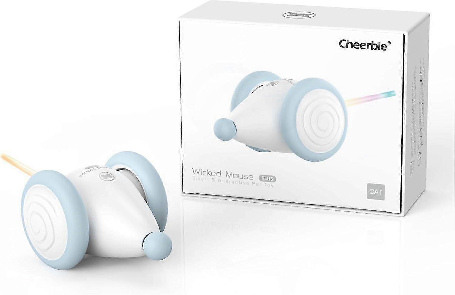 Upgraded Wicked Mouse Plus - Interactive Cat Toy, Electric Mouse Cat Toy for Indoor Cats with LED Lights Blinking, USB-C Rechargeable, 2-Speed Mode, I