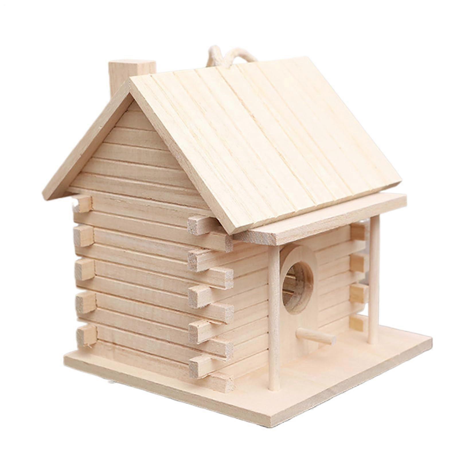 Wood Bird Houses for Outside Hangable Birdhouse for Garden,Garden Decoration Birdhouse, Parakeet Breeding Box for Courtyard Park