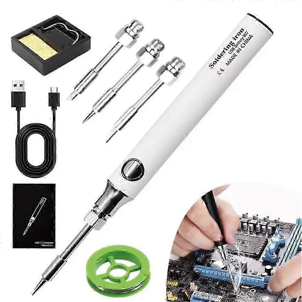 Wireless Soldering Iron Kit with Iron Tip - Rechargeable Portable Soldering Pen for All Applications