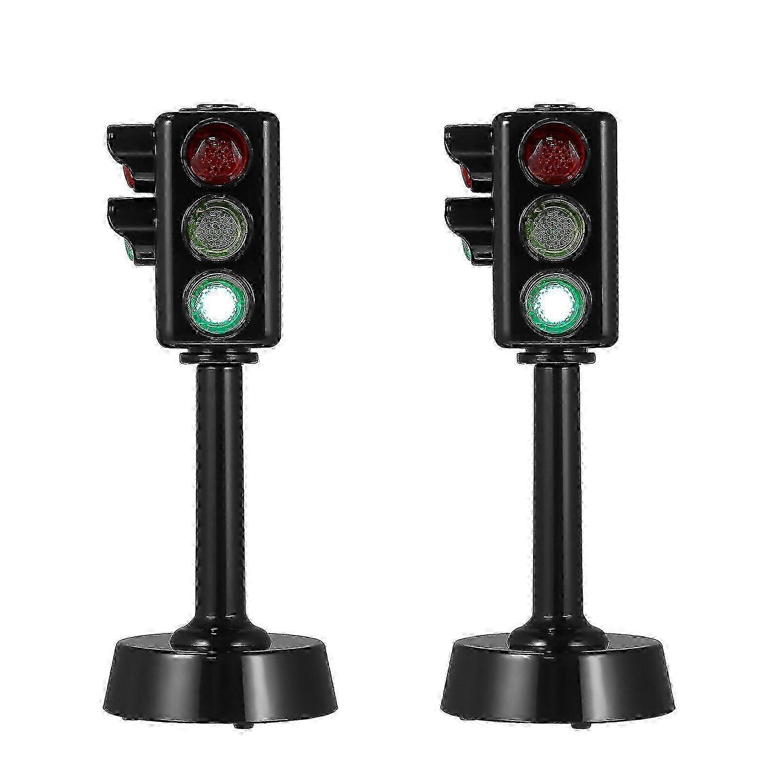 Improved Traffic Signal Lamps: TOYANDONA 2pcs Red, Green & Yellow Signals with Stands for Crosswalk Use