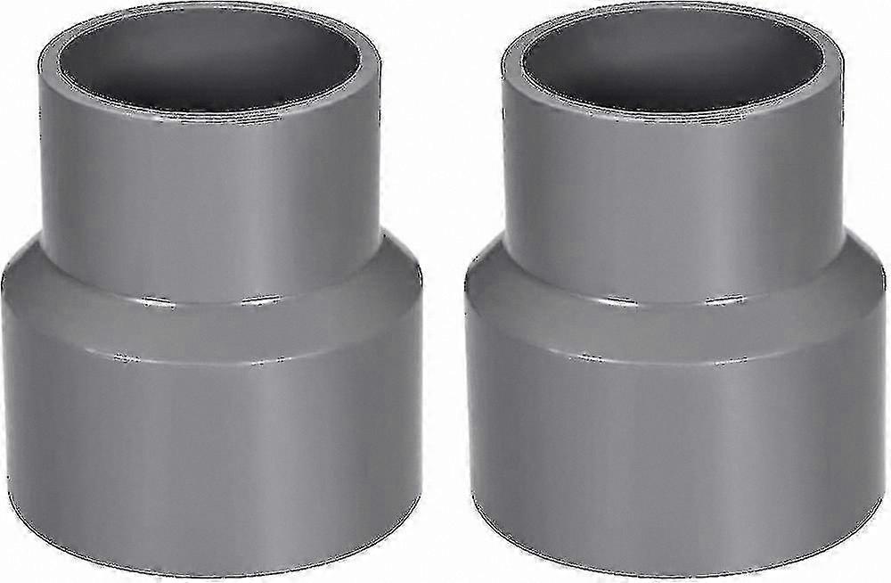 PVC Pipe Reducer Fitting, 63mm x 50mm, DWV Gray Coupling Hub for Plumbing and Drainage Systems (2pcs)