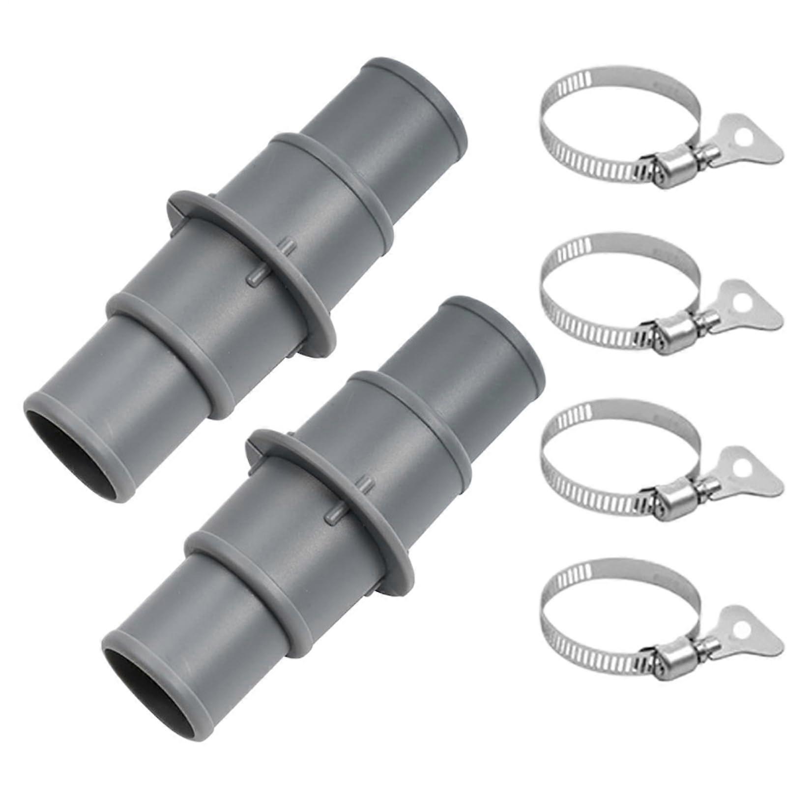 Pool Hose Connector 32mm 38mm | Durable Pool Hose Adapter | 2-Piece Coupling for Water Sports Owners Grey