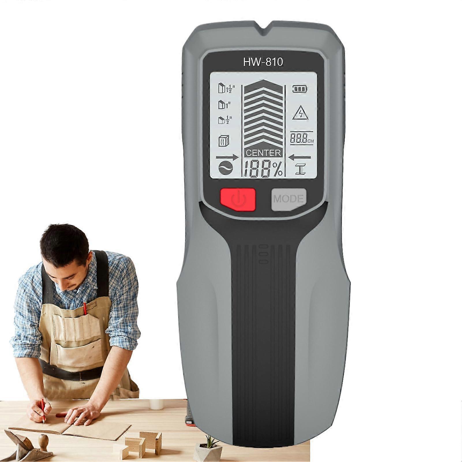 Wall Detector Scanner Multifunctional Handheld LCD Display Stud Finder And Measurement Instrument For Renovation Grey