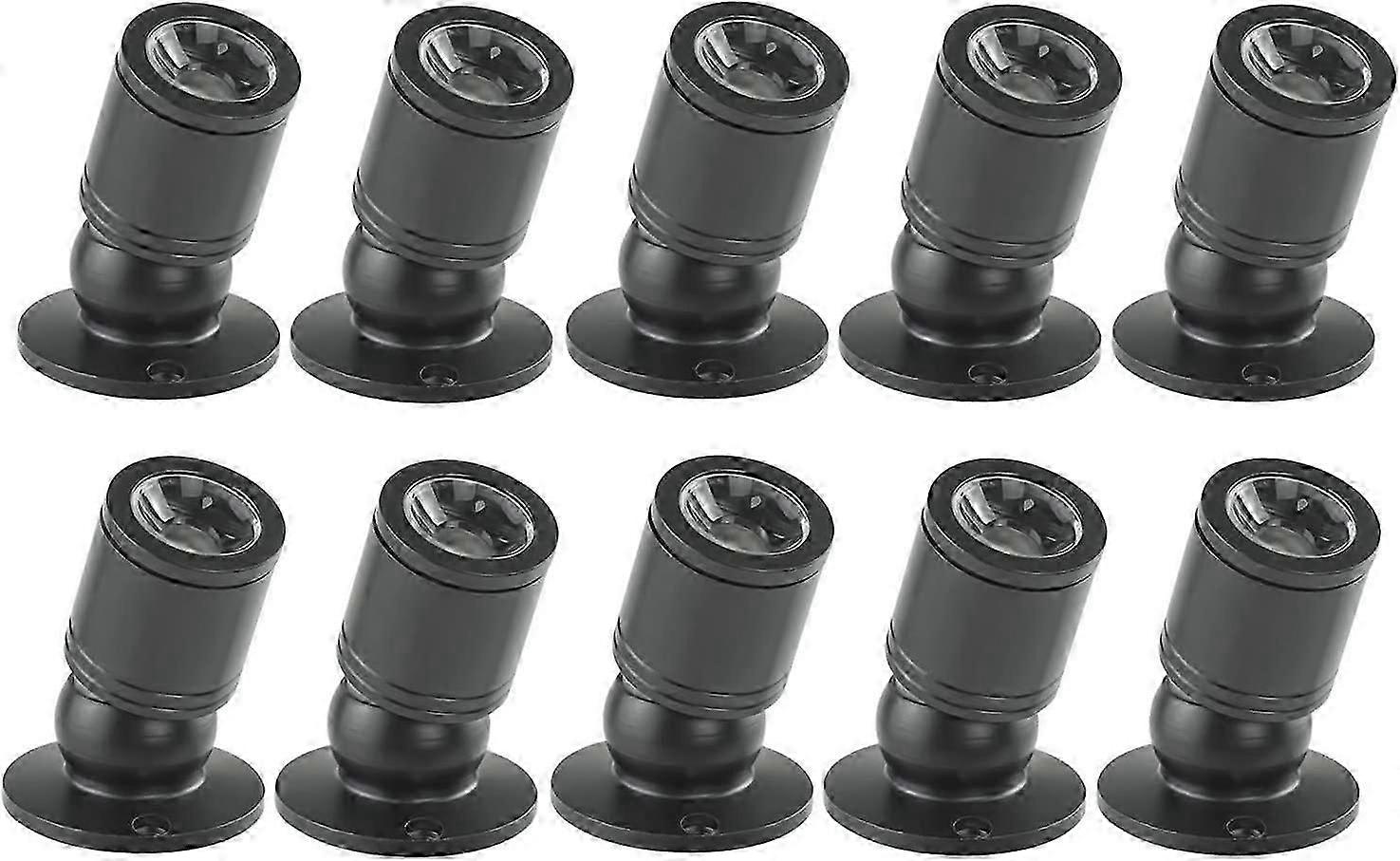 Mini LED Downlight 1W Recessed Ceiling Spotlight with Driver 100-265V AC10pcs [Energy Class A+] (Black, Cool Light)