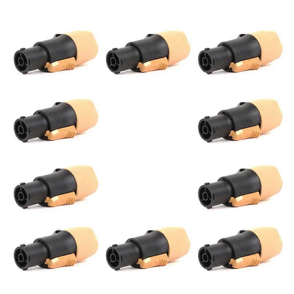 10pcs 3ピントゥルーロッキングコネクタメスプラグジャックNAC3FX-W NAC3MX-W PA66素材IP65グレード防水イエロー
