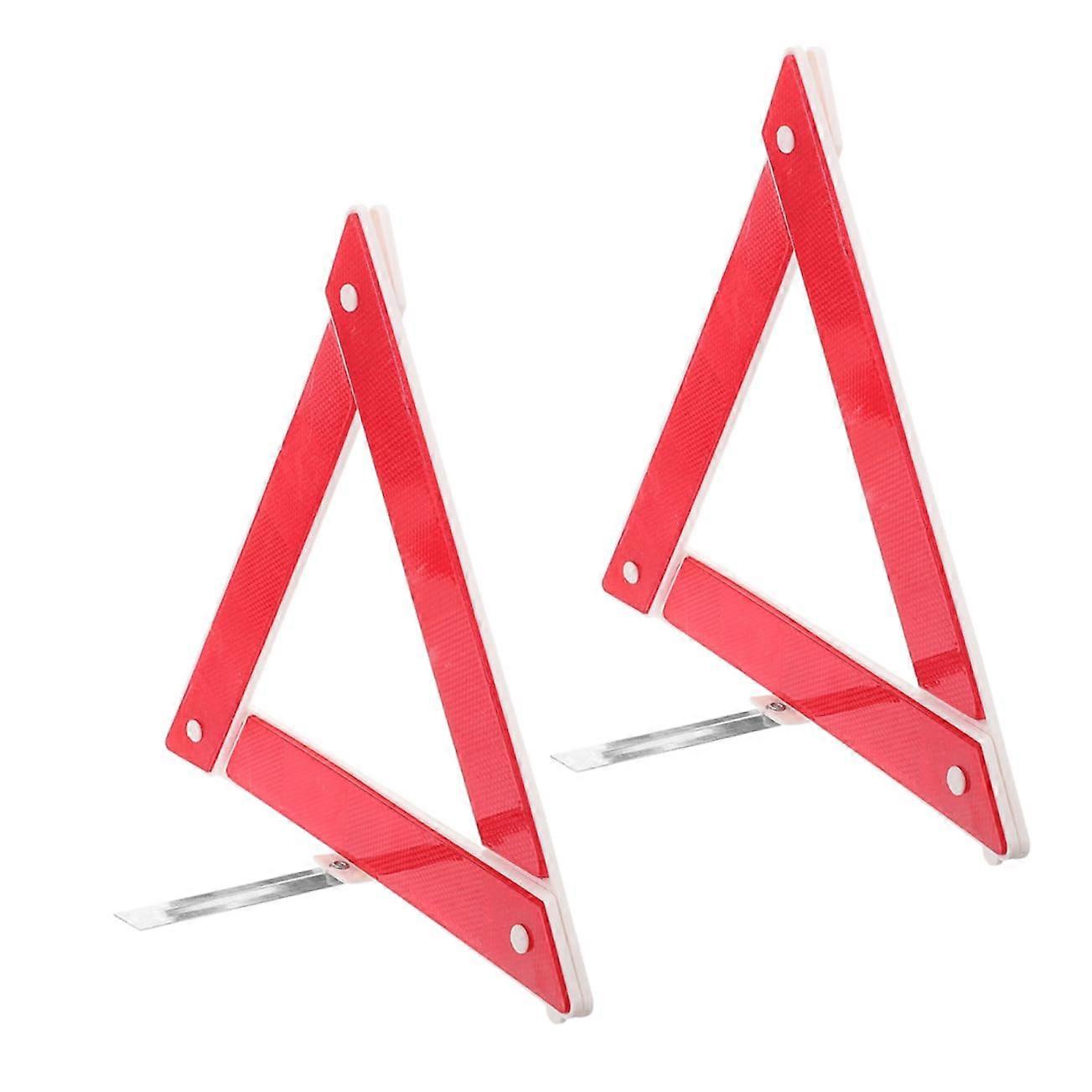 2pcs Car Warning Triangle Kit Reflective Safety Sign for Emergency Vehicle Breakdown Roadside Assistance
